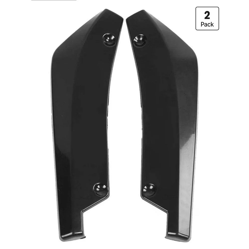 Universal Gloss Black Rear Bumper Lip Wrap Angle Splitters Winglet Aprons 2 Pack